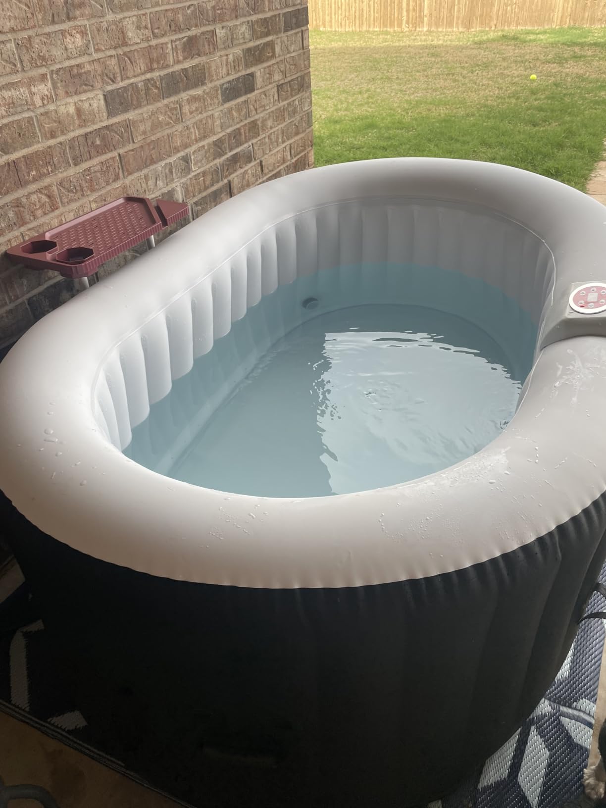 2-Person Inflatable Oval Hot Tub with 90 Bubble Jets, Black customer photo 1