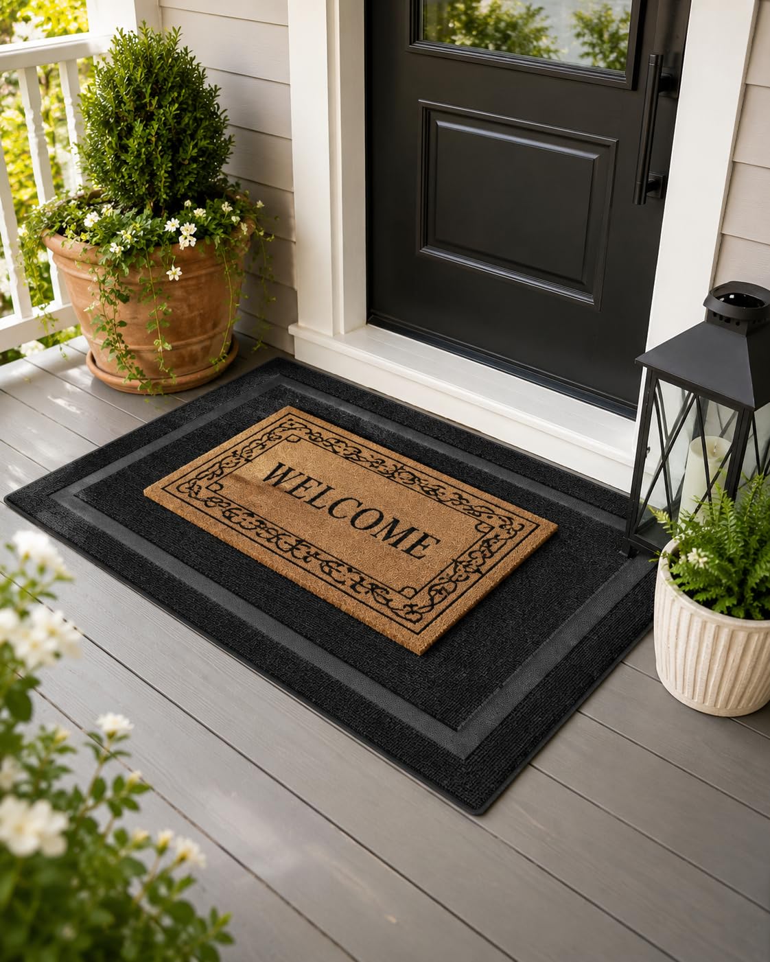 OLANLY Front Door Mat Outside 29.5x17, All-Season Heavy-Duty Rubber Doormat customer photo 1