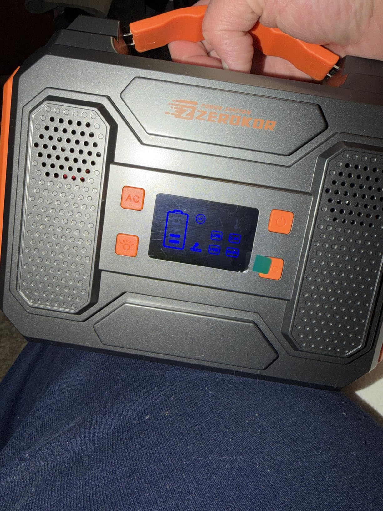 Portable Solar Generator 300W Portable Power Station with 60W Solar Panel | 110V Pure Sine Wave 280Wh Battery Solar Power Pack with USB QC3.0 DC AC Outlet for Camping Smart Device RV Van Outdoor-Orange customer photo 1