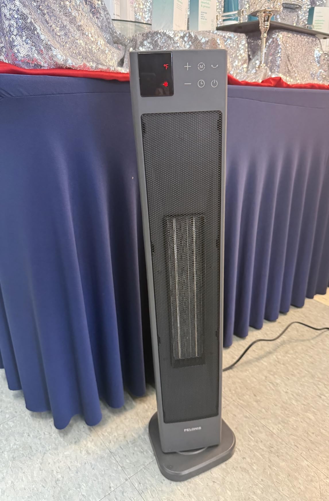 PELONIS 30” Ceramic Tower Space Heater with Adjustable Thermostat for Large Room, 75° Oscillation, Remote Control & 12H Timer, Tip-Over Switch & Overheating Protection, 1500W, PHF15RSAPH30, Black customer photo 2