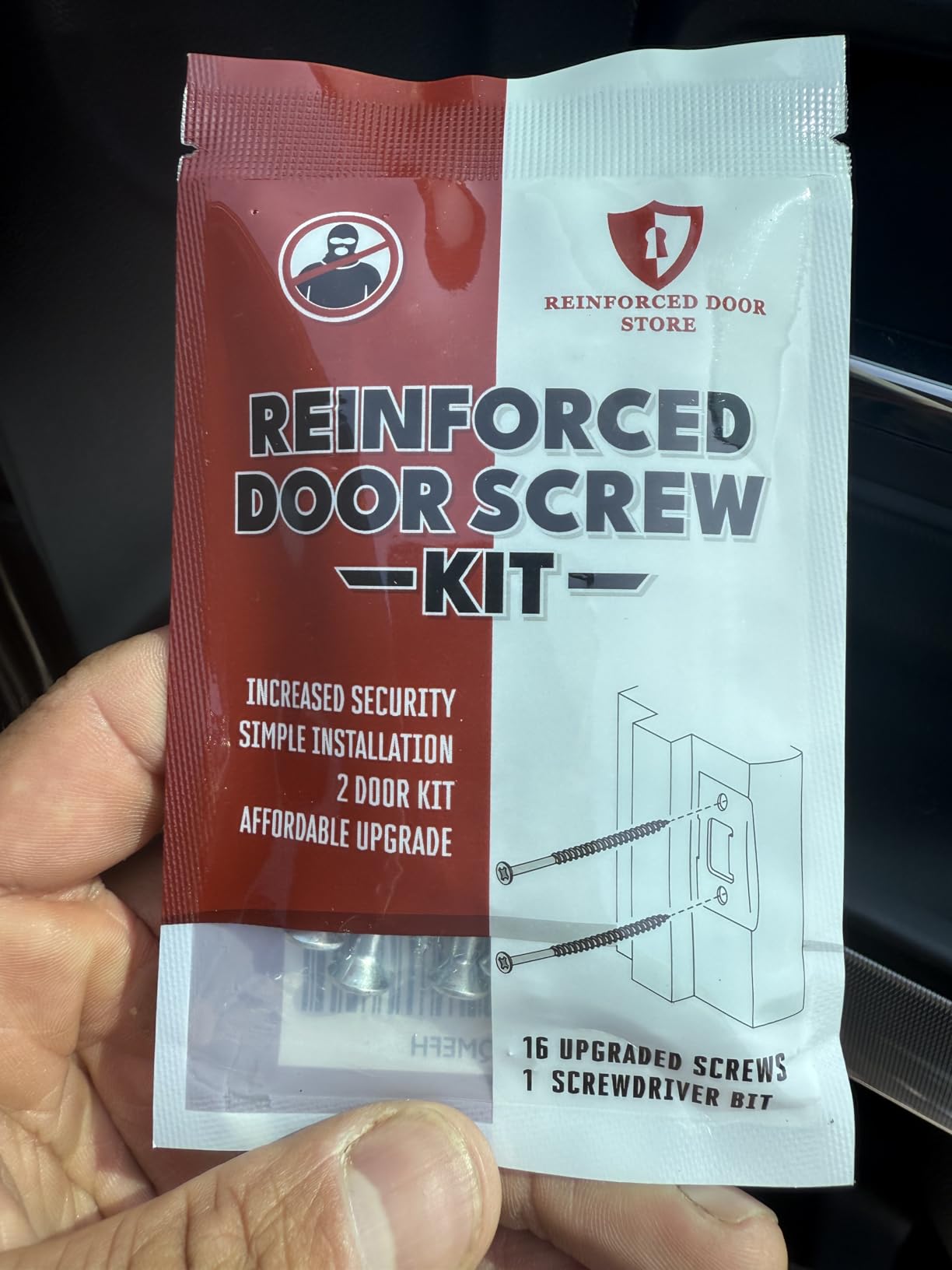 Reinforced Door Screw Kit for Strike Plates, Deadbolt Plates, and Hinges. 3-inch Screws and Screwdriver Bit, Makes Doors Kick Resistant, Home Security Upgrade customer photo 2