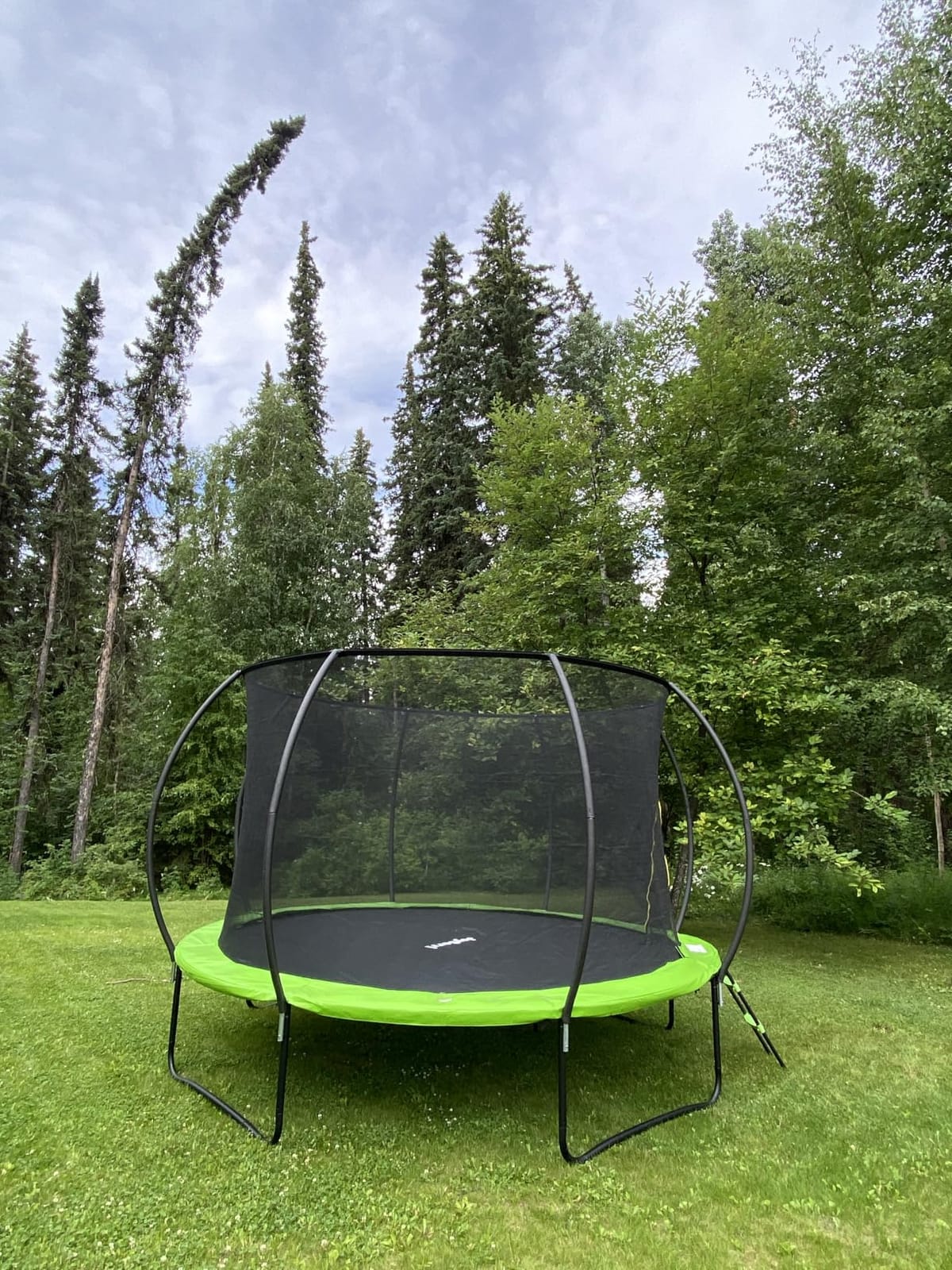 JoyBerri Outdoor Trampoline – with LED Lights, Net, Ladder, ASTM Certified customer photo 1