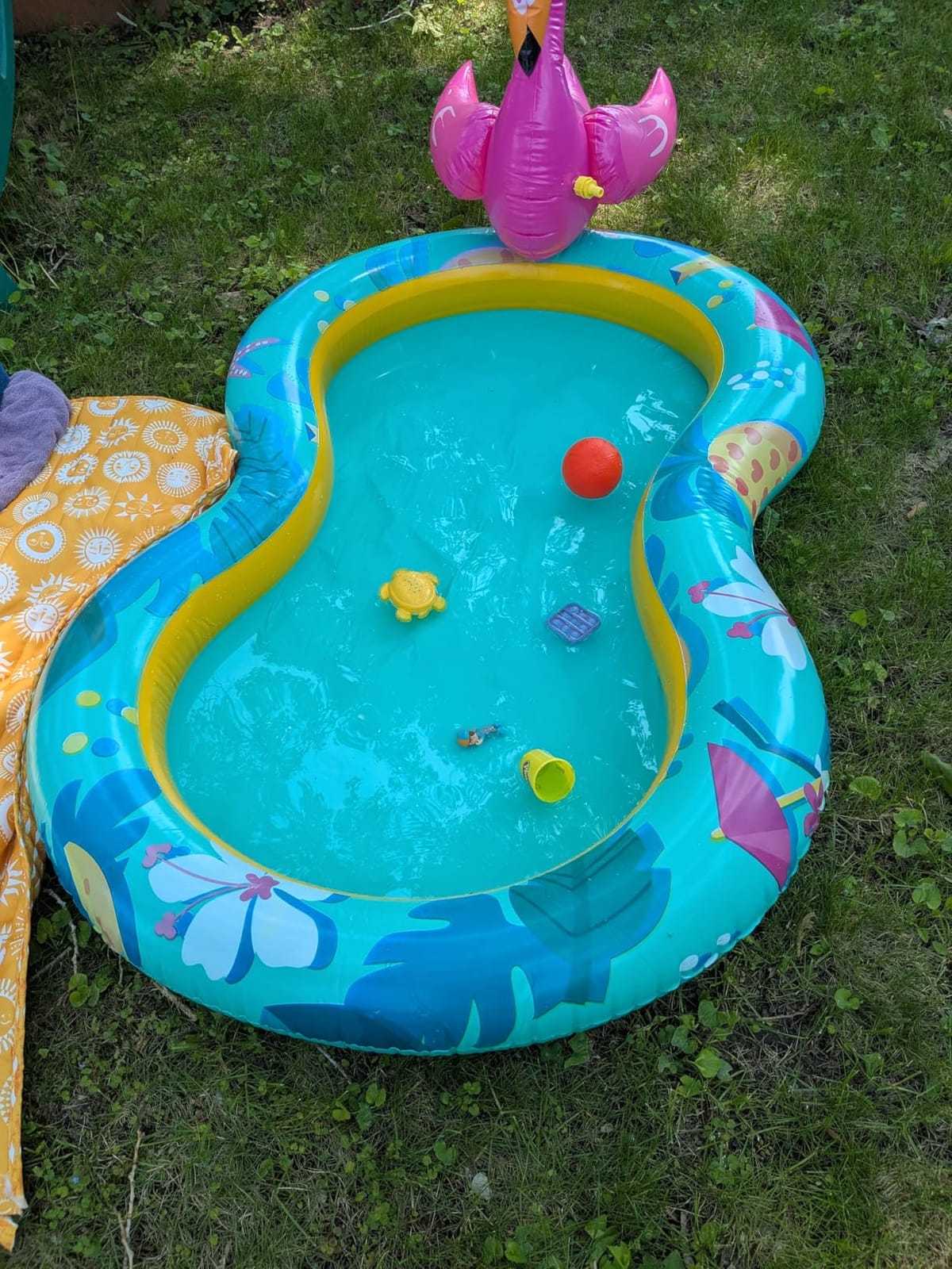 Kiddie Pool with Sprinkler | Kiddie Pool for Kids, Inflatable Toddler Pool, Toddler Inflatable Swimming Pool with Splash Pad, Summer Water Toys for Toddler Outside, Summer Toys, Flamingo customer photo 1