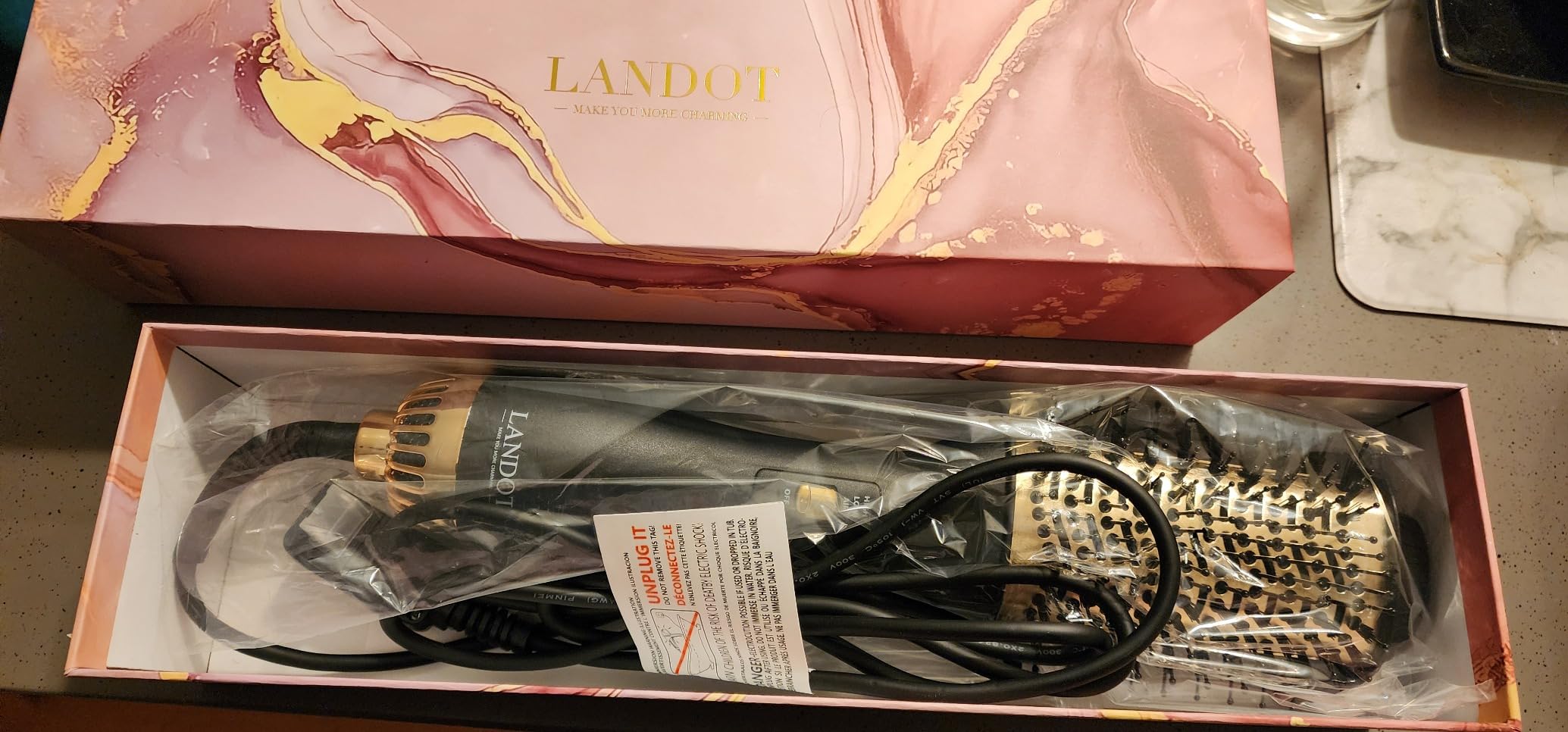 LANDOT Hair Blow Dryer Brush One-Step Hot Air Volumizer for Smooth Blowout customer photo 2