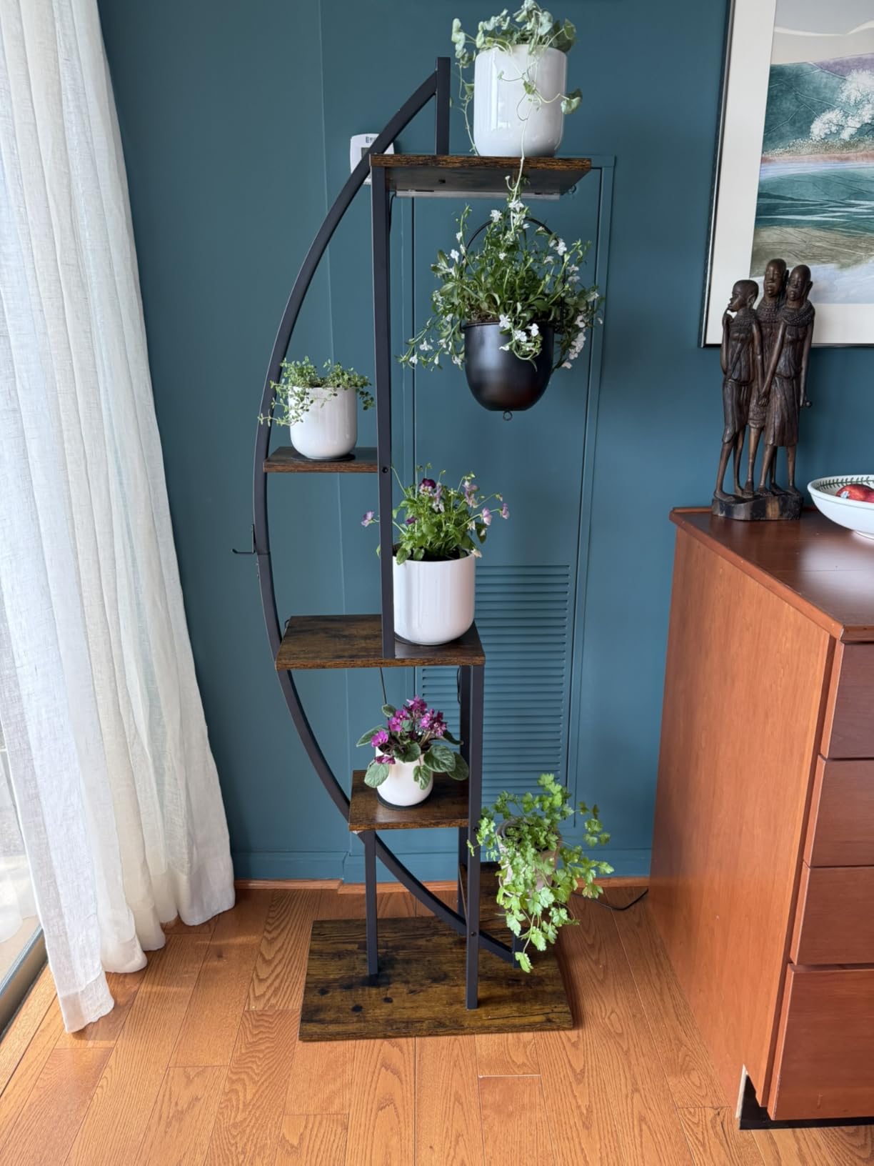 BACEKOLL Plant Stand with Grow Light, 2 Pack Tall Indoor Plant Shelf 6 Tier | 63