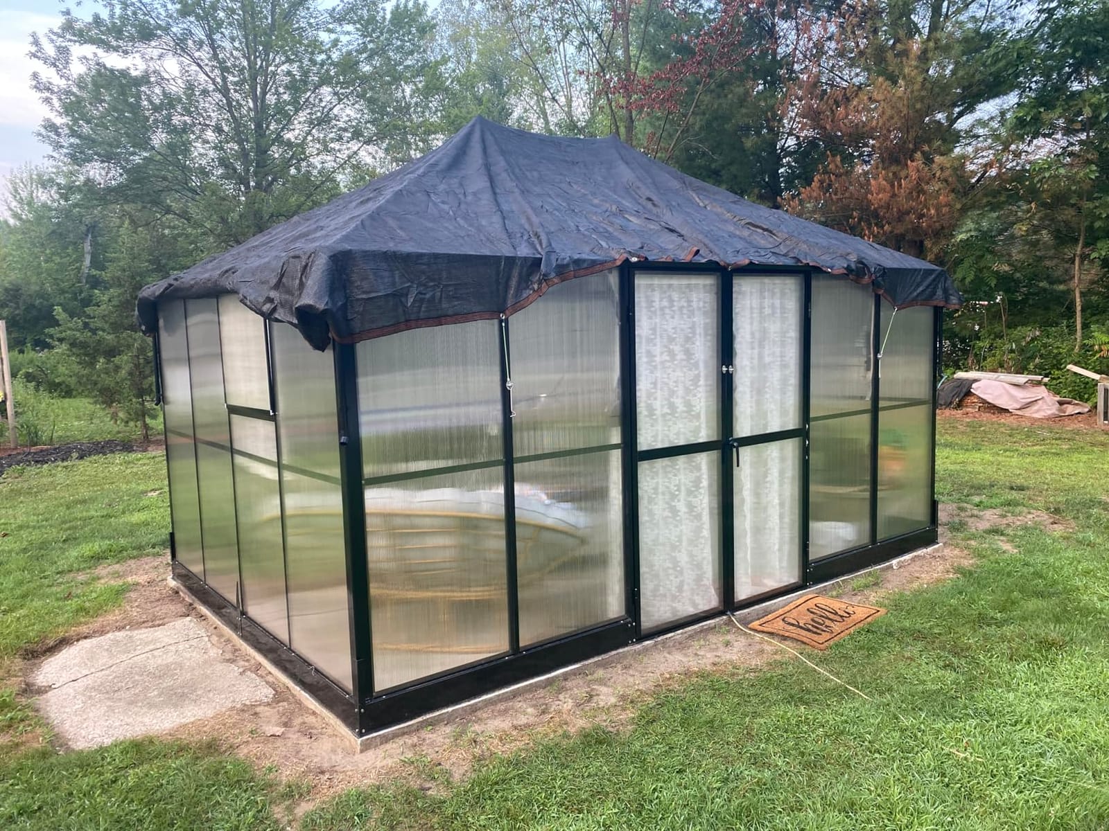 HOWE 14x9.5x9 FT Polycarbonate Greenhouse for Outdoors, Pavilion Style customer photo 2