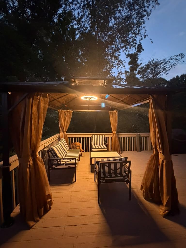 YOLENY 10' x 12' Hardtop Gazebo, Metal Gazebo with Aluminum Frame, Double Galvanized Steel Roof, Curtains and Netting Included, Pergolas for Patios, Garden, Parties, Lawns customer photo 1
