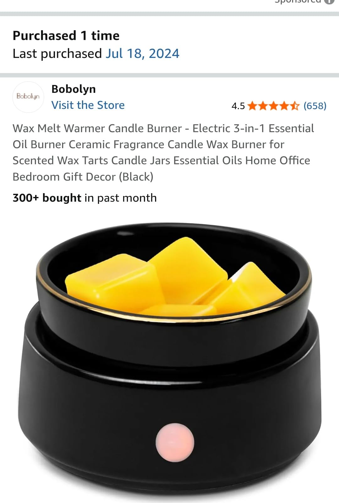 Electric Candle Warmer Ceramic Wax Melt Warmer Burner 3-in-1 for Scented Wax Jars customer photo 2