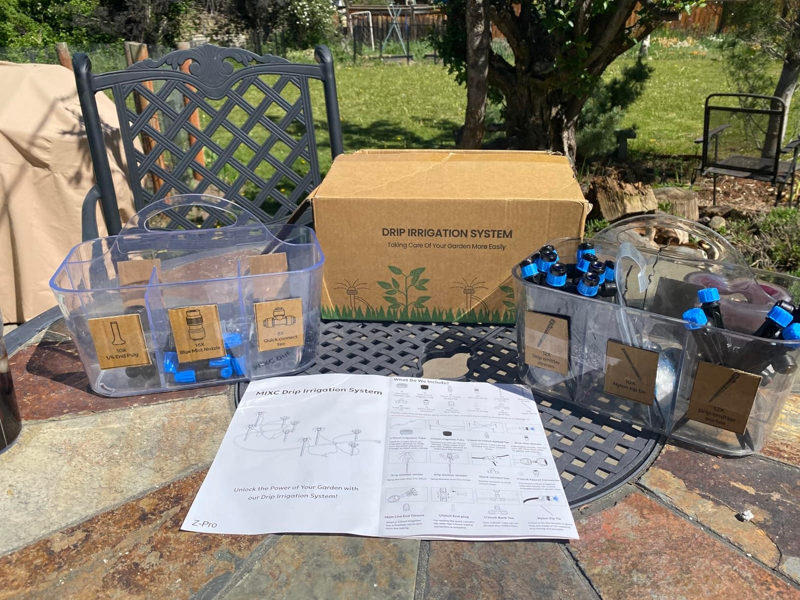 MIXC Drip Irrigation System,Quick Connector Garden Watering System Automatic Sprinkler System Kit for Lawn Raised Bed Greenhouse Plant Watering System (16FT Main Tube+ 79FT 1/4'' Tube) customer photo 1