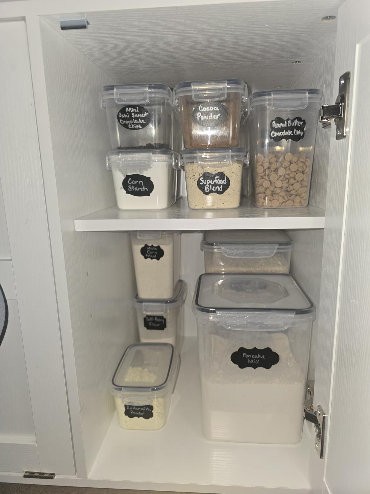 KEMETHY Airtight Food Storage Containers with Lids, 24 PCS, BPA-free | For Cereal, Flour, Sugar, Pasta, Multiple Sizes, Universal Lids, Graduated Scale, Dishwasher Safe, Includes Labels & Marker customer photo 2