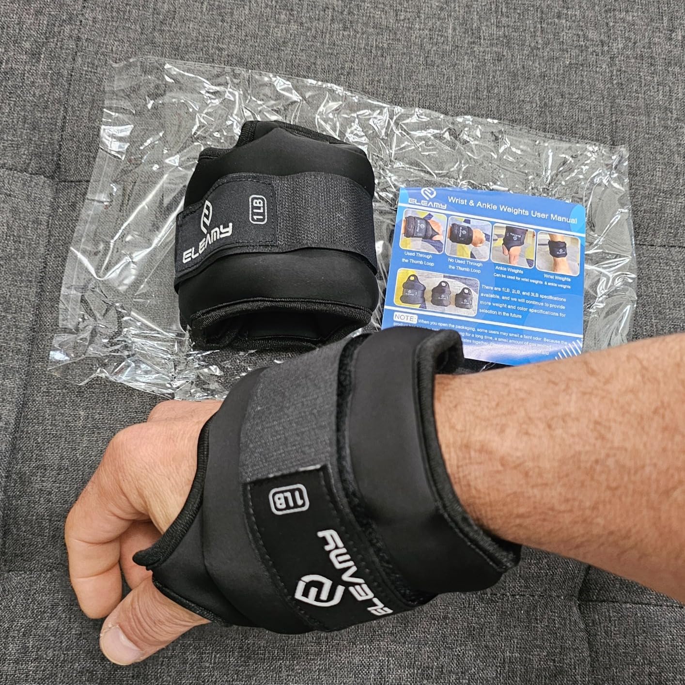 ELEAMY Wrist Weights for Women & Men - 0.5/1/1.5/2/3lb*2 Pairs customer photo 1