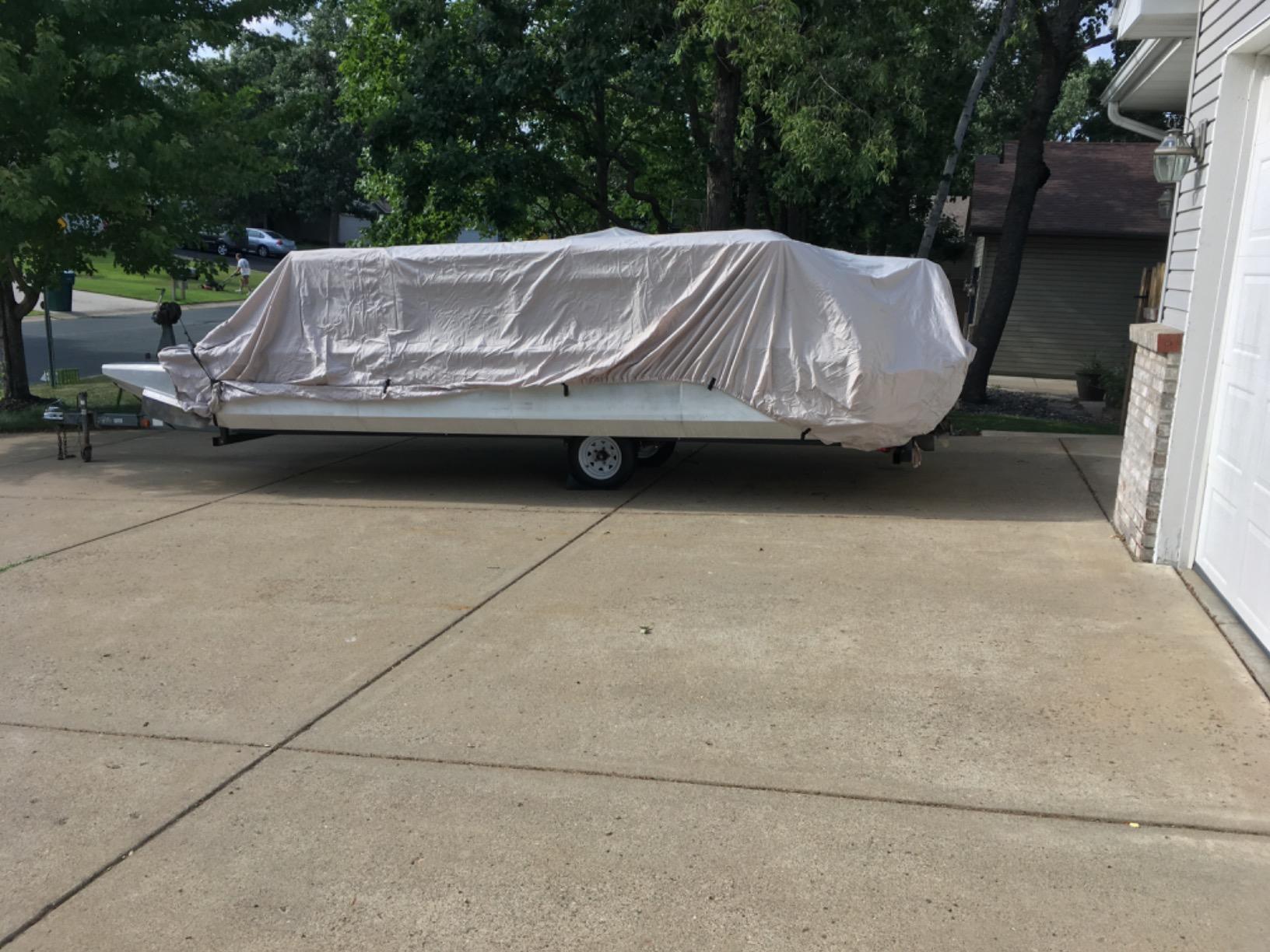iCOVER Trailerable Pontoon Boat Cover, Fits 17 to 28ft Long & Beam Width up to 102in Pontoon Boat with Storage Bag customer photo 1