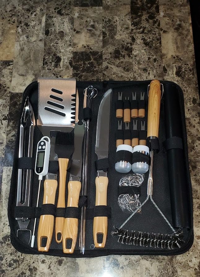 RINPIR 31Pcs Stainless Steel BBQ Grill Accessories & Tools Set, Black customer photo 2