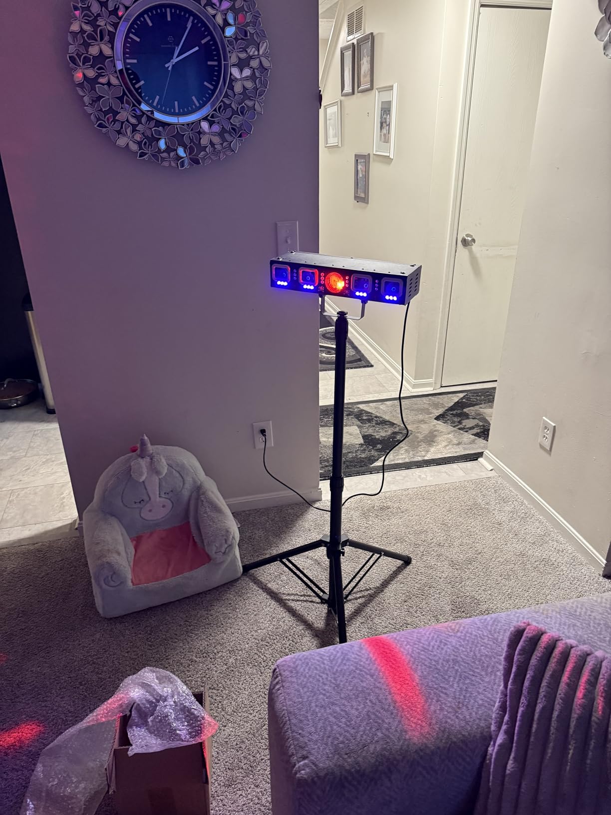 KeoBin 6-in-1 DJ Light with Stand, RGBW Disco Lights, Strobes, Laser Light customer photo 2
