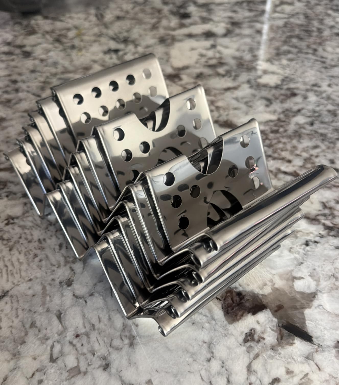 Taco Holders Set of 6, Stainless Steel Taco Holder Stand, Stylish Taco Shell Holders, Each Metal Taco Stands for 3 Tacos, Taco Rack Taco Serving Tray Oven, Grill and Dishwasher Safe customer photo 1
