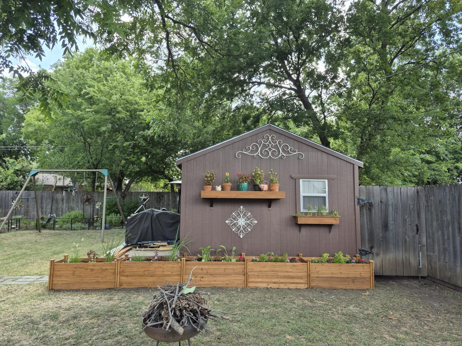 Yaheetech Raised Garden Bed Planter Box for Vegetables Growing, Dark Brown customer photo 1