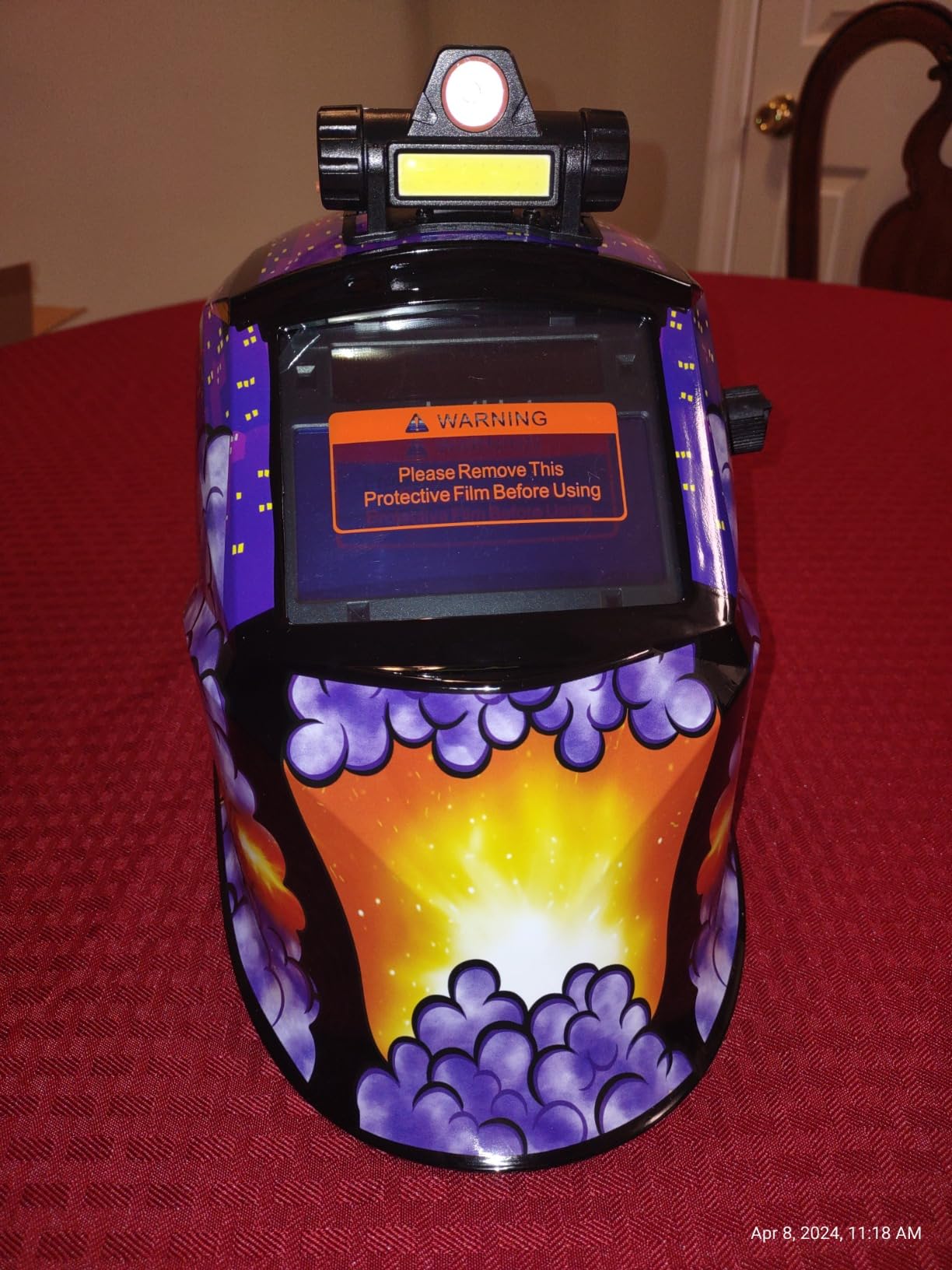 Large Viewing Welding Helmet Auto Darkening Welding Hood with Light customer photo 2