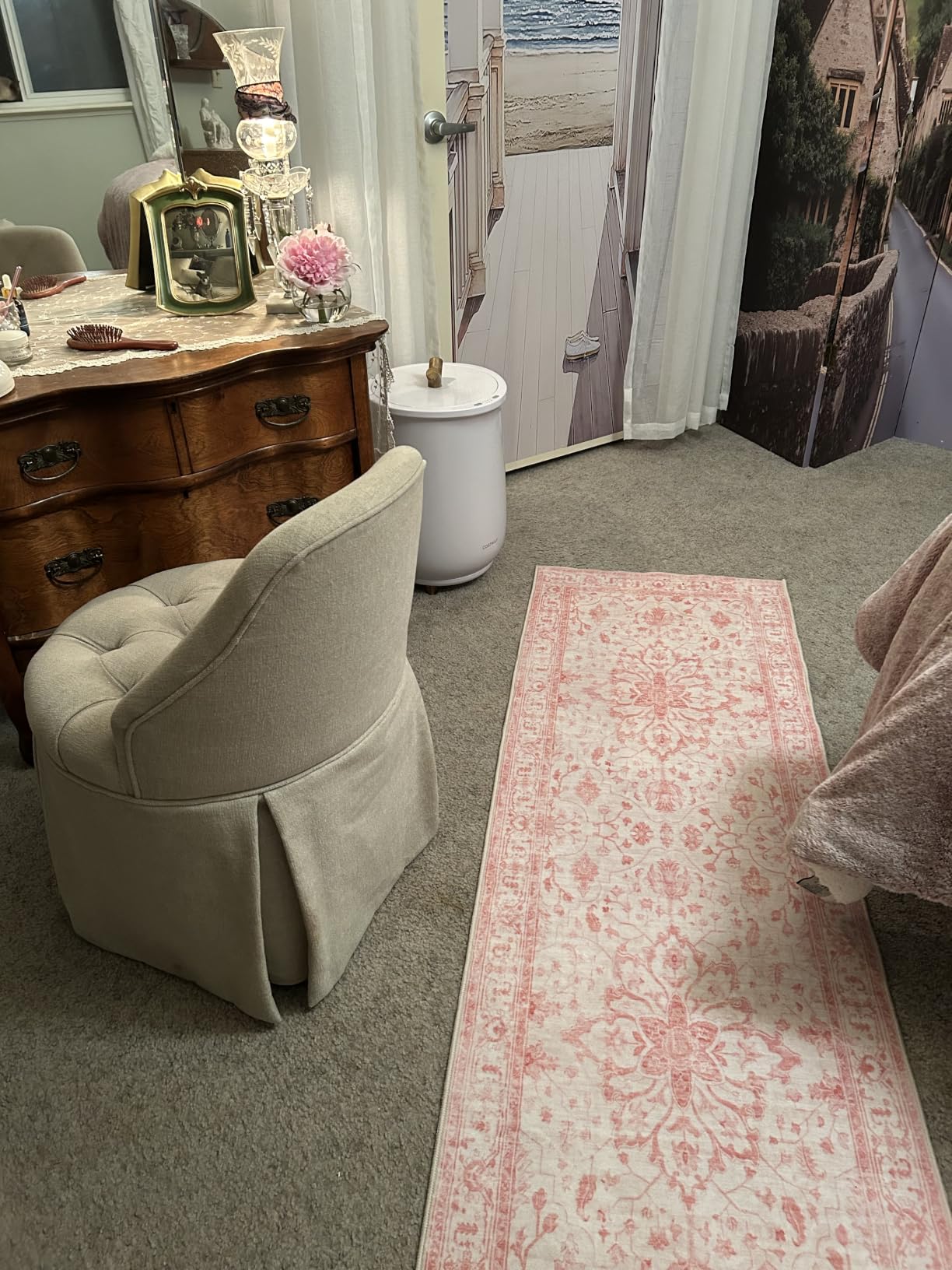 RELEANY Washable Area Rug, 5'x7', Brick/Brown/Green customer photo 2
