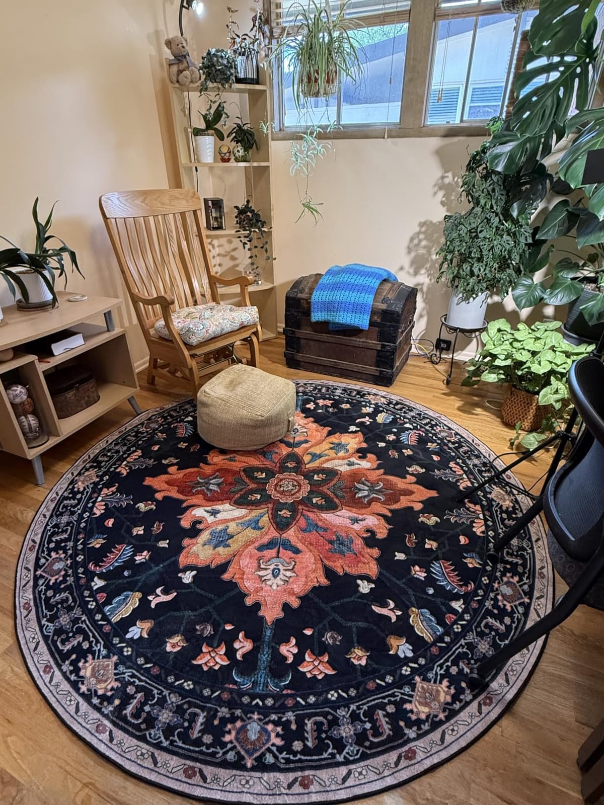 RELEANY Washable Area Rug, 8'x10', Brick/Brown/Green | Non-Slip, Water Repellent, Pet Friendly, Easy to Clean, Vintage Floral Boho Decor for Living Room Bedroom Dining Room customer photo 1