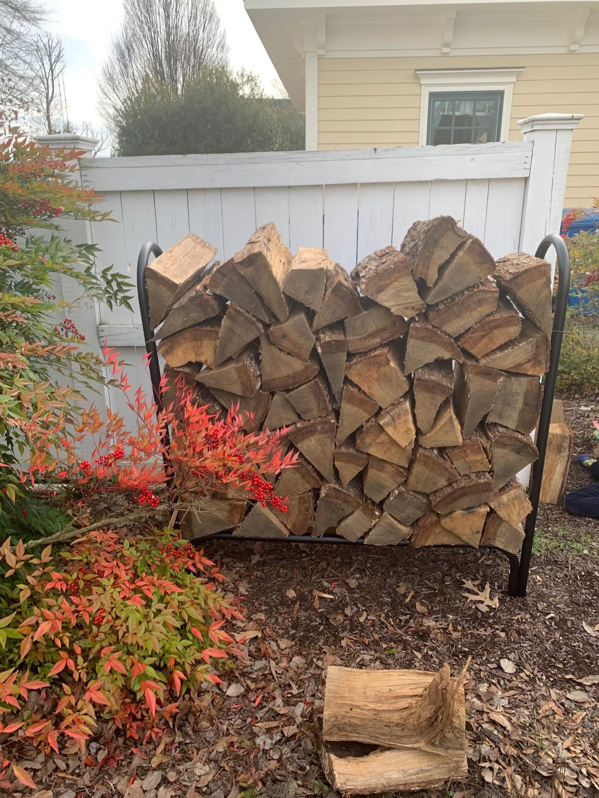 Fire Beauty Firewood Rack, Carbon Steel Log Holder for Indoor Outdoor Use customer photo 2