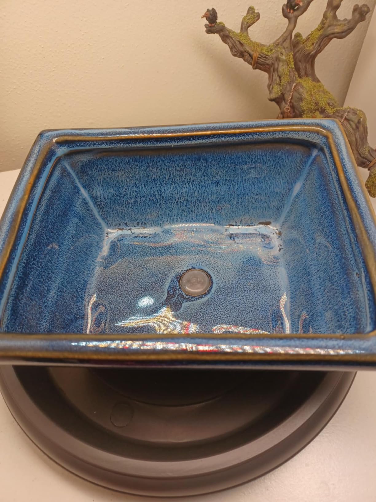 Villa Como Set of 2 Large Bonsai Pots with with Drainage Hole, 8.7