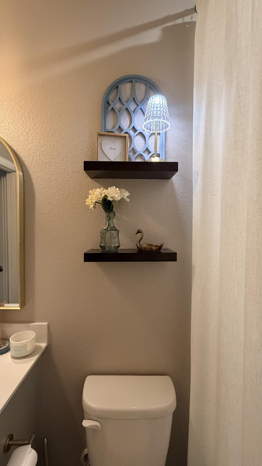 Homeforia 30 Inch Floating Shelves, High-End Solid Pine Wood, Set of 2 | American Walnut Finish, Holds Up To 50 Lbs Per Shelf, Hidden Brackets, Hardware Included, 30 x 6.5 x 1.75 Inch customer photo 1