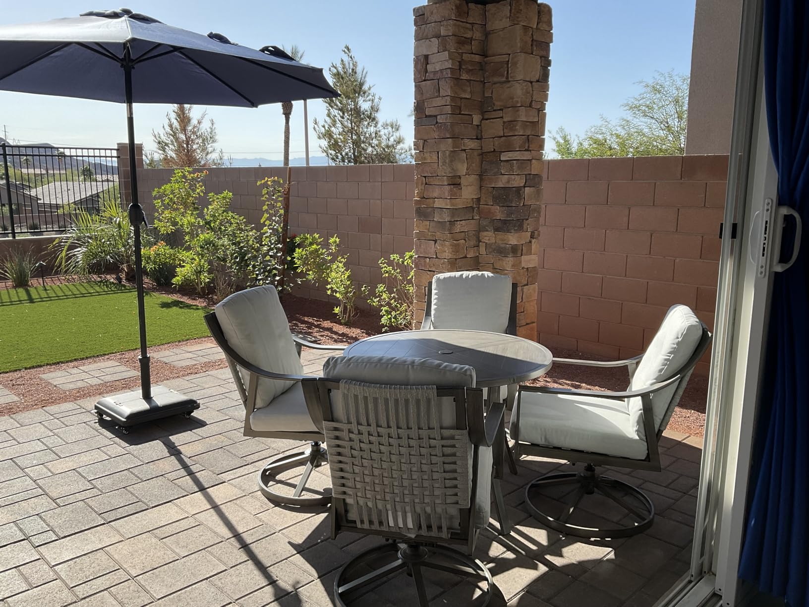 NATURAL EXPRESSIONS 5-Piece Patio Dining Set,4 Swivel Rockers & Round Table customer photo 1