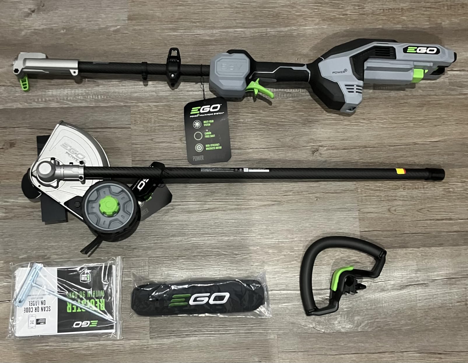 EGO MHC1603 Multi-Head Combo Kit 16-Inch 56-Volt Carbon Fiber String Trimmer with POWERLOAD™ & 8-Inch Carbon Fiber Edger Attachment & 56-Volt Power Head, 4.0Ah Battery and 320W Charger Included customer photo 1