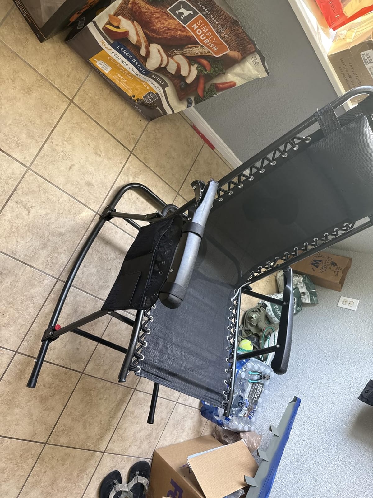 Yaheetech Patio Rocking Chair Folding Camping Chair with Pocket, Beige customer photo 1