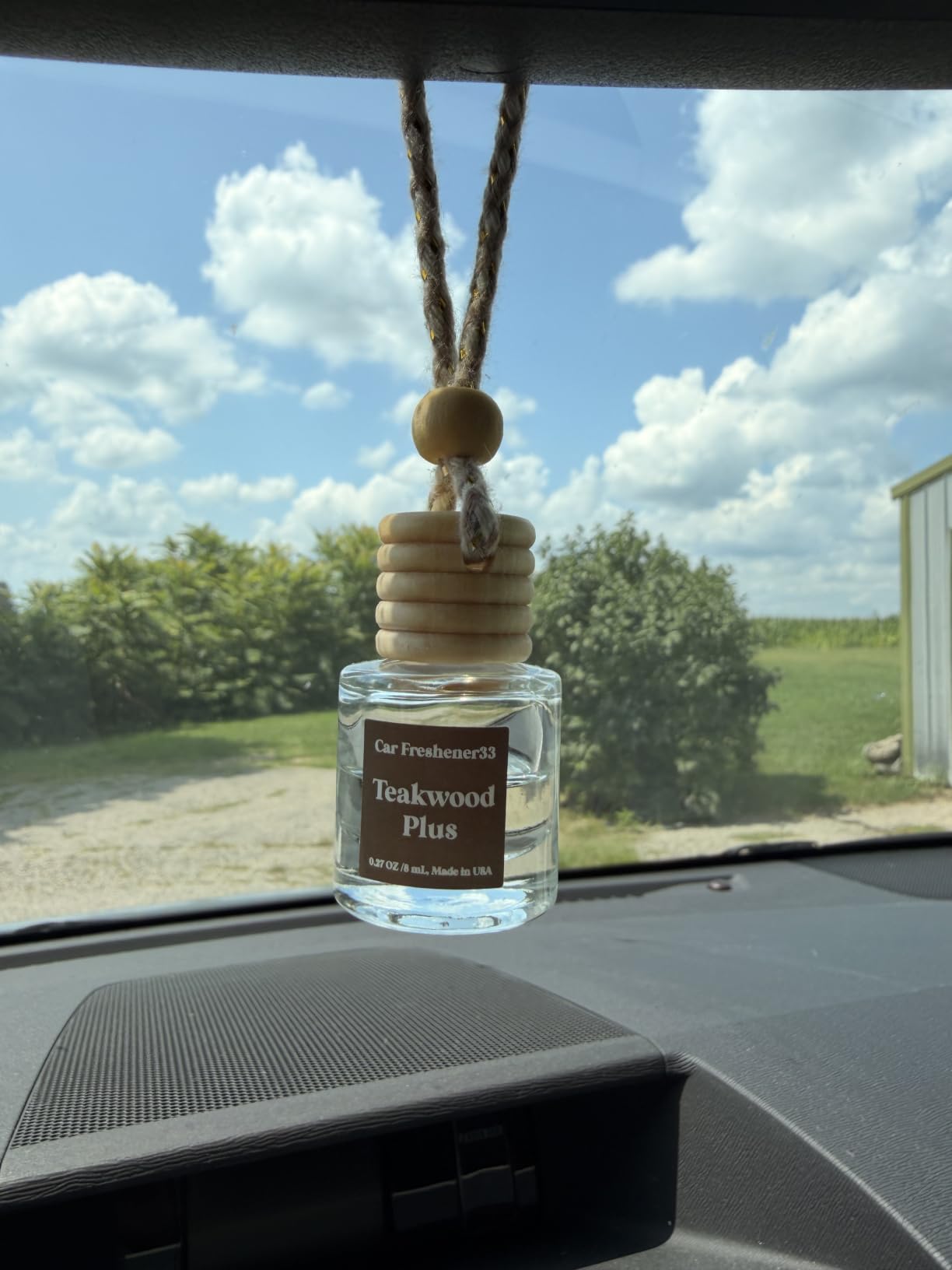C Classy Car Air Freshener Hanging 2 Pack, Mahogany Teakwood Essential Oil Diffuser, Cute Glass Bottle, Long-Lasting Fragrance Car Accessories for Women & Men, Made in USA customer photo 2