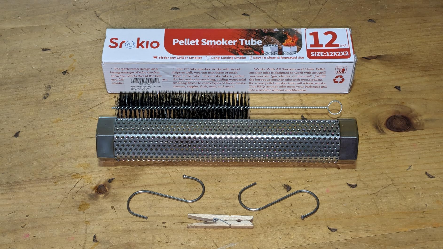 Pellet Smoker Tube,304 Premium Stainless Steel Smoke Tube,12'' Smoker Tube for Pellet Grill and Smoker with Brush -Hot or Cold Smoking Accessories customer photo 1