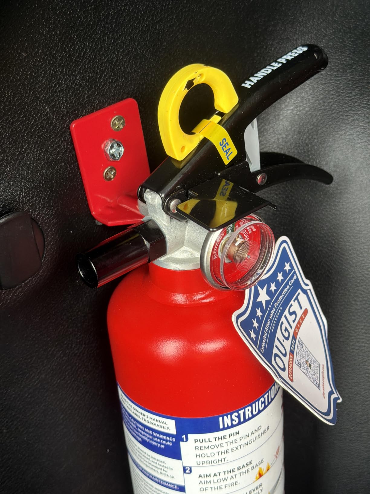 Ougist ABC Fire Extinguisher for Home & Vehicle - 2.5 lb 1-A:10-B:C Rated, Dry Chemical Fire Safety with Quick-Release Handle, Certified for Kitchen/Car/Boat Use-Model FF1KG customer photo 1