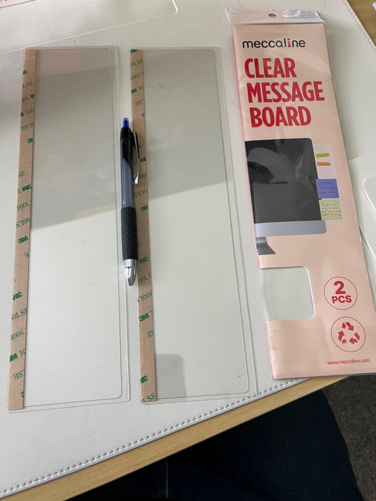Monitor Memo Board 2Pcs - Flexible Clear PET Computer Screen Sticky Note Holder - Side Panel Message Organizer - Versatile Office Desk Accessories - Cool Home Office Supplies - 3.1