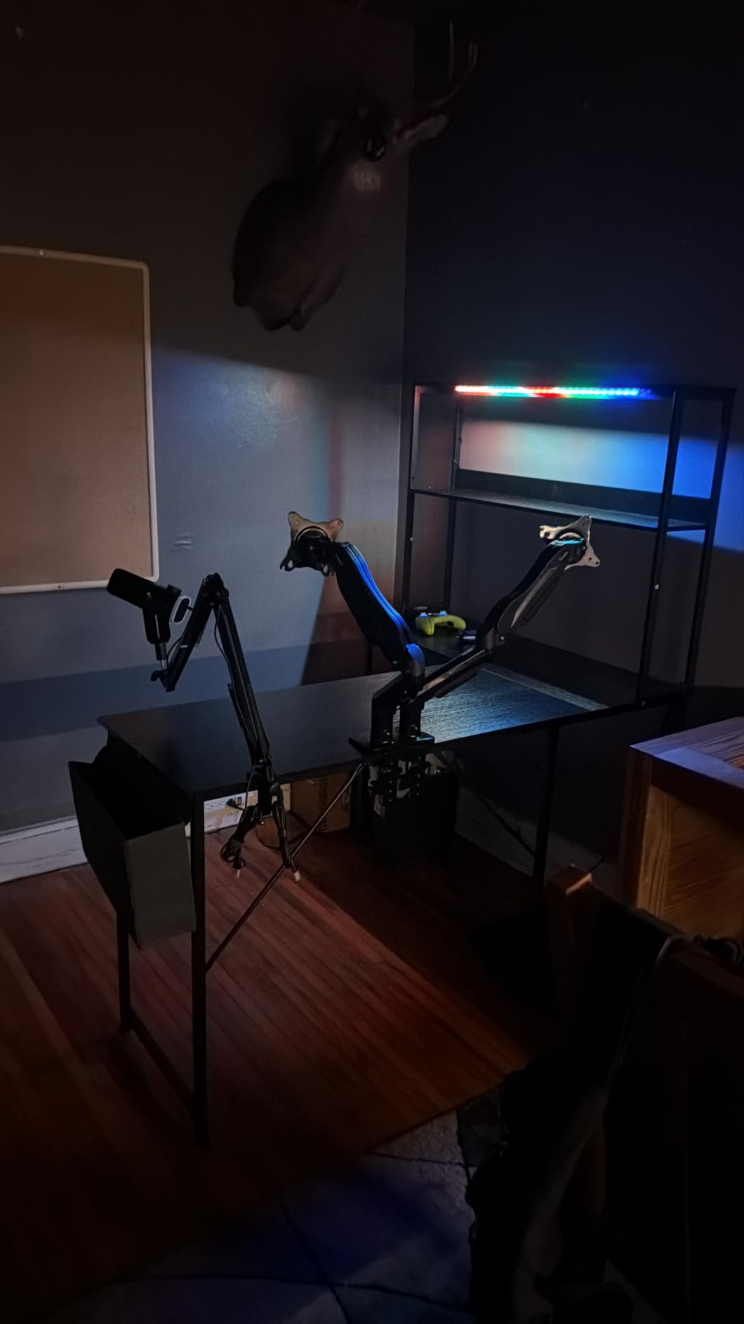 AODK L Shaped Desk Gaming Desk with LED Light & Power Outlet customer photo 2