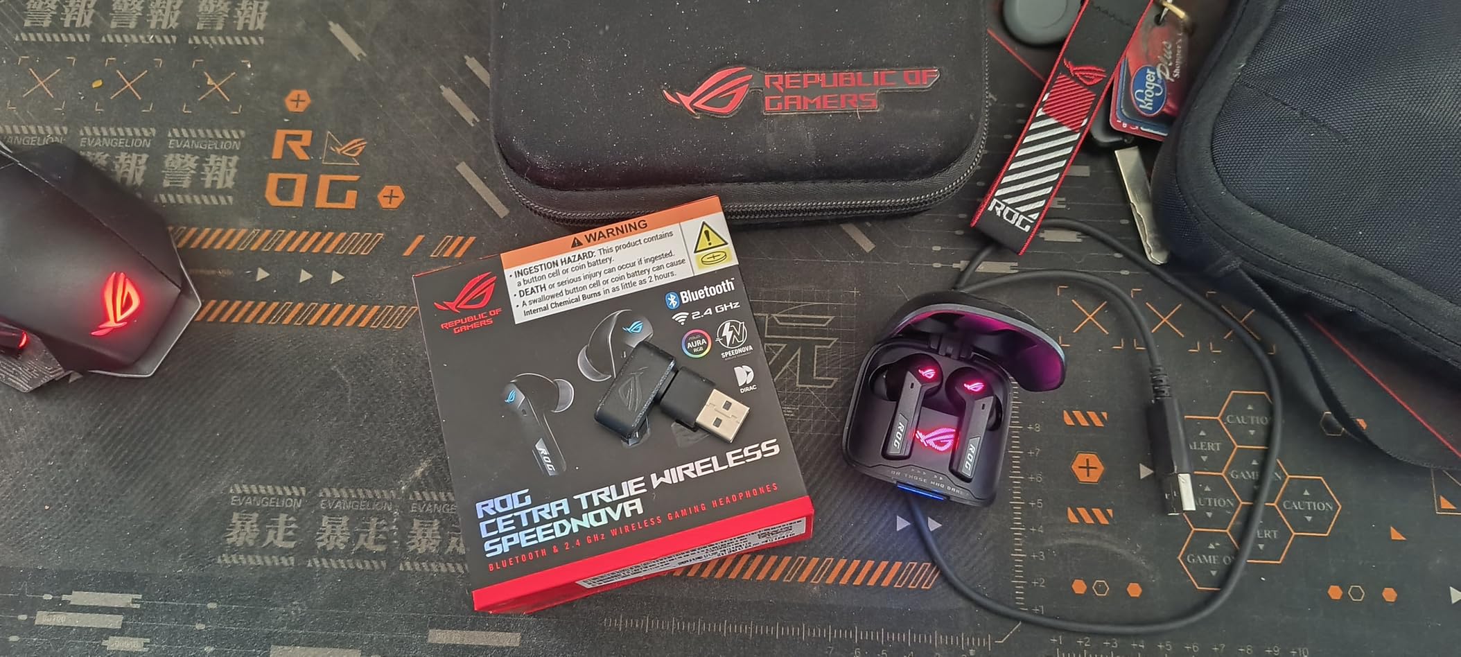 ASUS ROG Cetra True Wireless SpeedNova Gaming Earbuds – Dual-Mode (BT, 2.4GHz), Dirac Opteo, Bone-Conduction AI Mic, Adaptive ANC, 46Hr Battery, for PC, PS5, PS4, Switch, Mobile, ROG Ally/X - Black customer photo 1