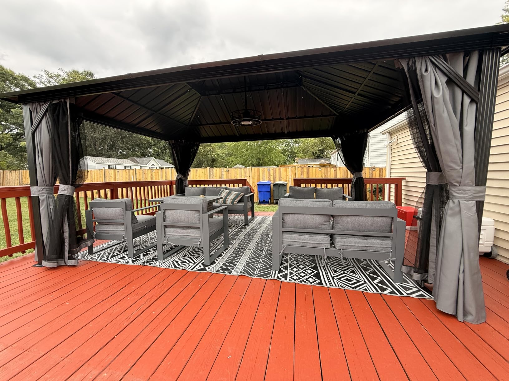 Aoxun 10Ft X 12Ft Hardtop Gazebo, Aluminum Metal Outdoor Gazebos Pergolas customer photo 1