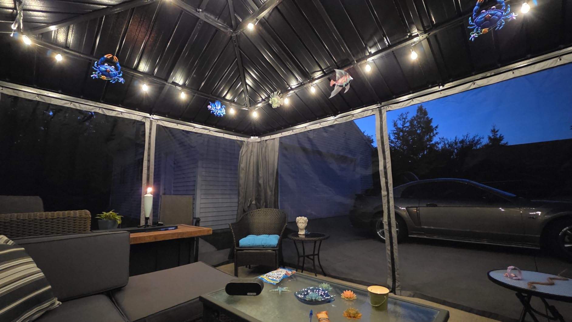 Aoxun 10Ft X 12Ft Hardtop Gazebo, Aluminum Metal Outdoor Gazebos Pergolas customer photo 2