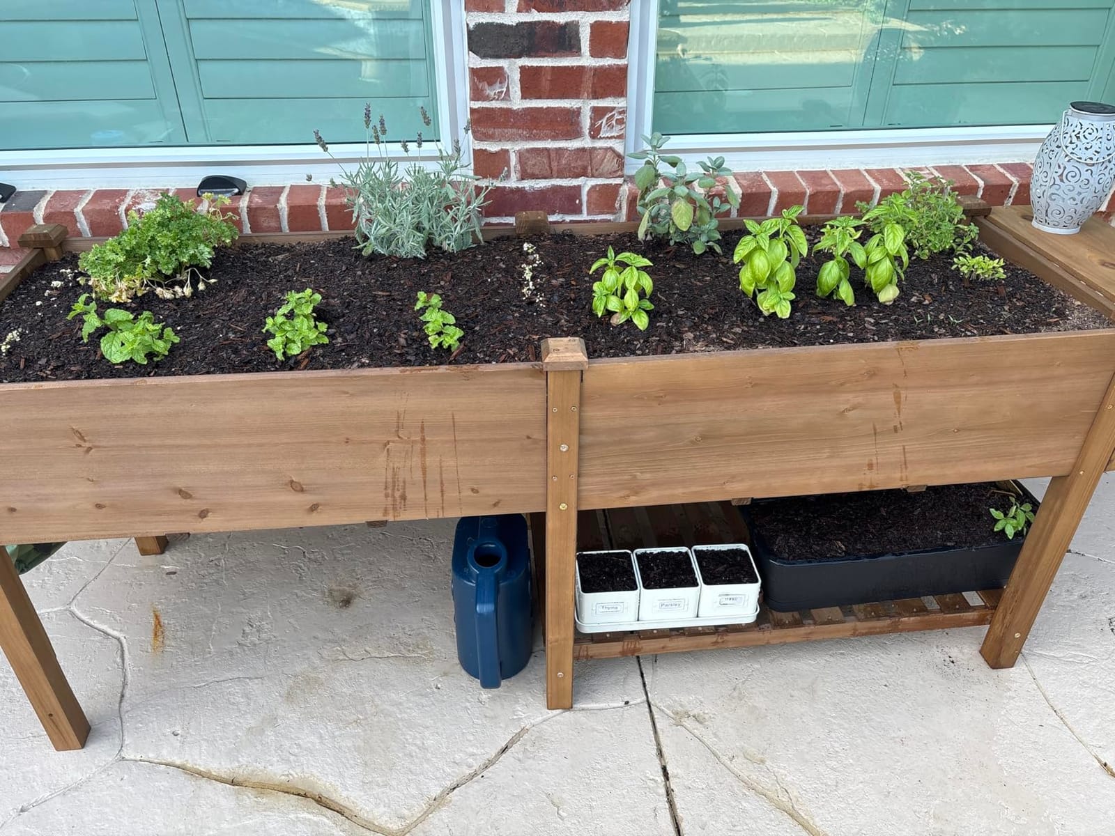 ketive Raised Garden Bed with Legs Outdoor,Elevated Garden Box,Storage Shelf, Protective Liner for Backyard,Patio,Balcony,80x23x30in (Brown) customer photo 2