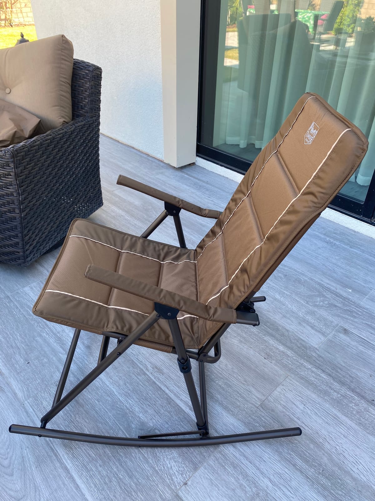 Timber Ridge 3-Level Adjustable Rocking Camping Chair, Ergonomic Padded High Back, Supports 300 LBS, Stable Anti-Tip Rocker, Hard Armrests for Easy Standing, Portable for Patio, Lawn & Tailgating customer photo 2