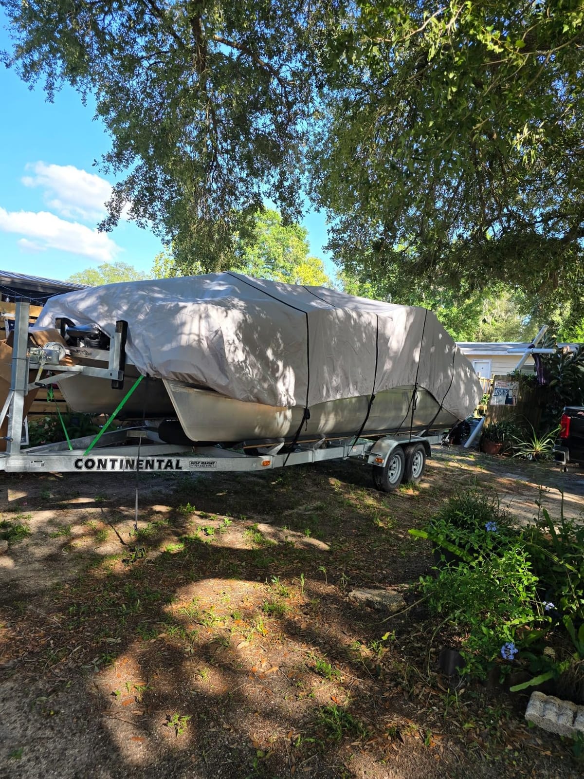 RVMasking Pontoon Boat Cover, 1400D Reinforced, Motor Cover, 17-20ft, Black customer photo 2