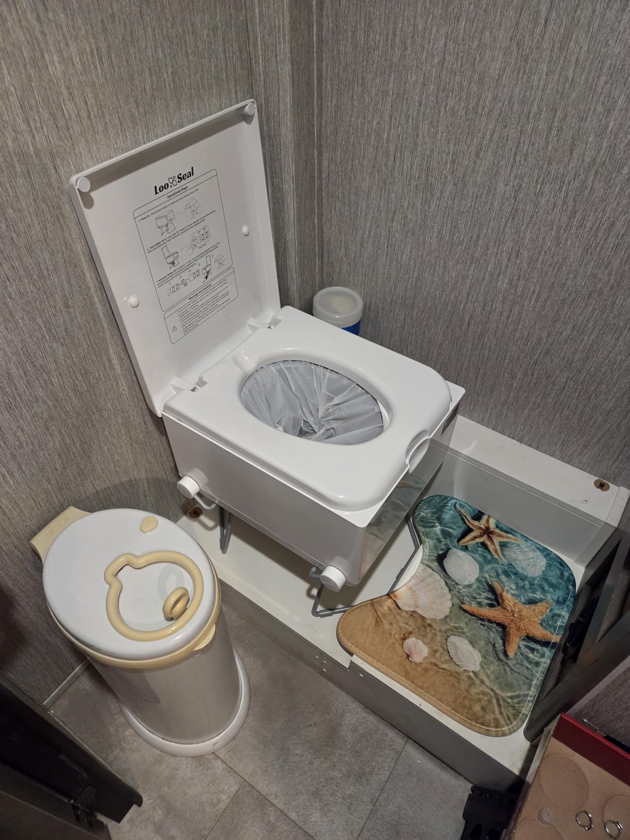 LE-310 Compact Dry Flush Toilet for Van Life and Off-Grid, Gray | Self-Contained rechargeable, Foldable design, no plumbing setup, easy storage, made for RVs, road trips, cabins and marine customer photo 2