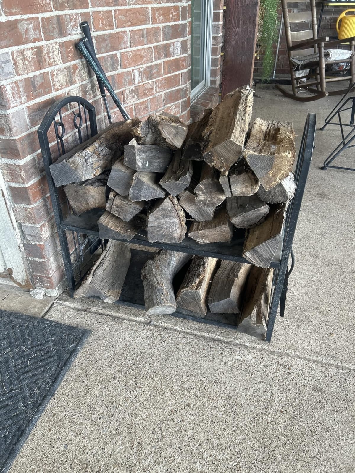 Fire Beauty Wrought Iron Firewood Log Rack with 4 Pcs Fireplace Tools Black customer photo 2