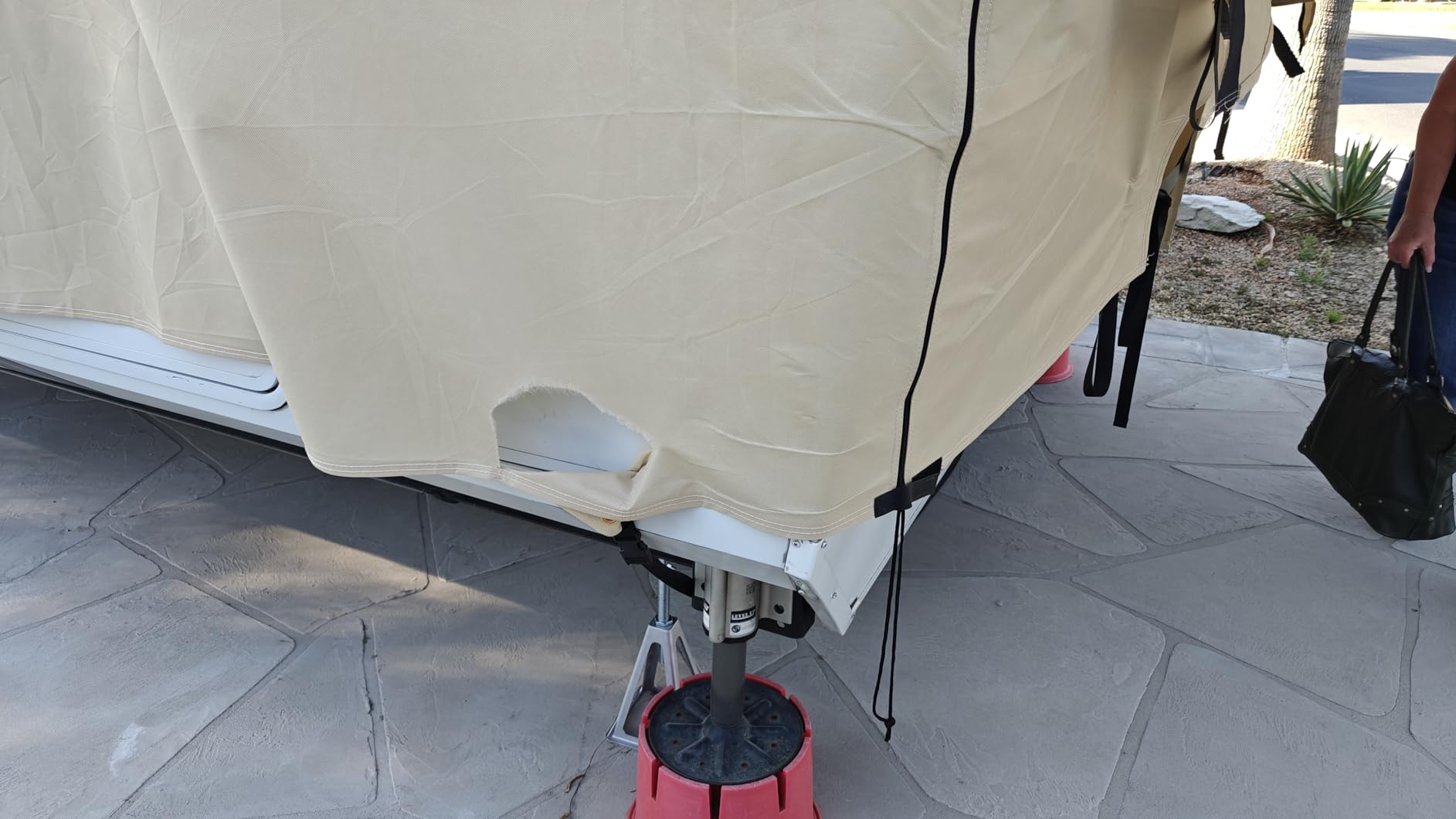 Umbrauto Travel Trailer RV Cover 24' ~ 27' – Upgraded 9-Layers Top Camper Cover, Waterproof & Windproof Heavy Duty Toy Hauler RV Cover for Winter Snow with Tongue Jack Cover, Gutter Covers customer photo 2