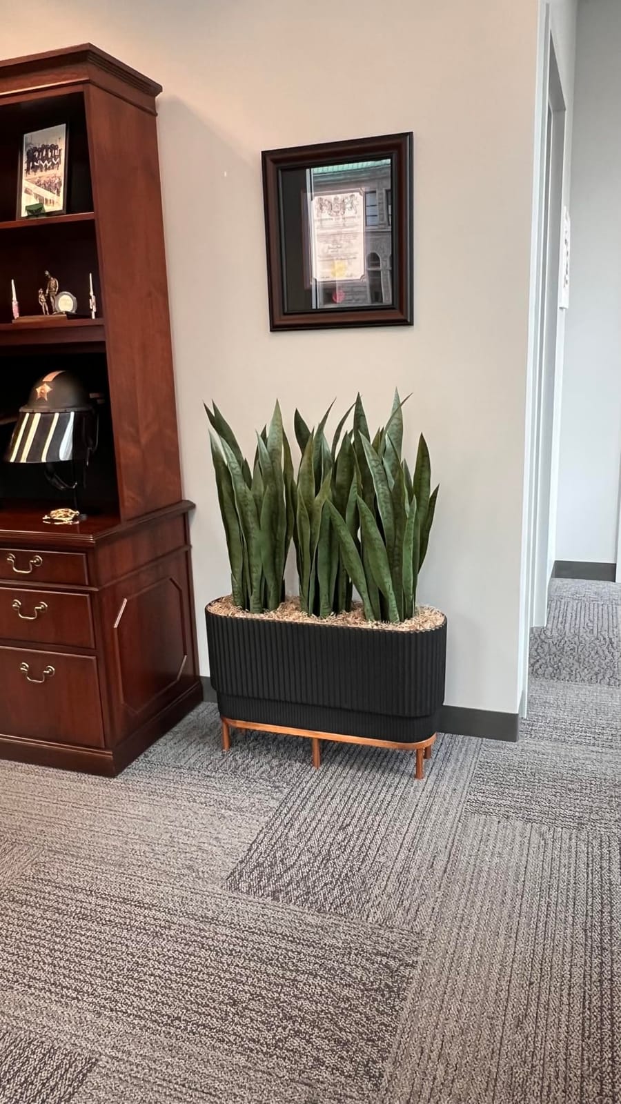 Veradek Demi Series Raised Long Planter - Wide Planter with Stand | Made From a Durable Plastic-Stone Composite & Comes With Wooden Stand customer photo 1
