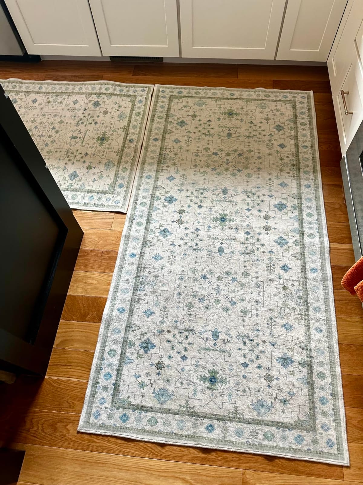 Black Washable 2x3 Entry Rug, Small Rugs for Entryway Kitchen Bathroom Door Mat Indoor Entrance, Non Slip Rubber Backing, Stain & Fade Resistant, Ashen Charcoal Floral Farmhouse Decor customer photo 2