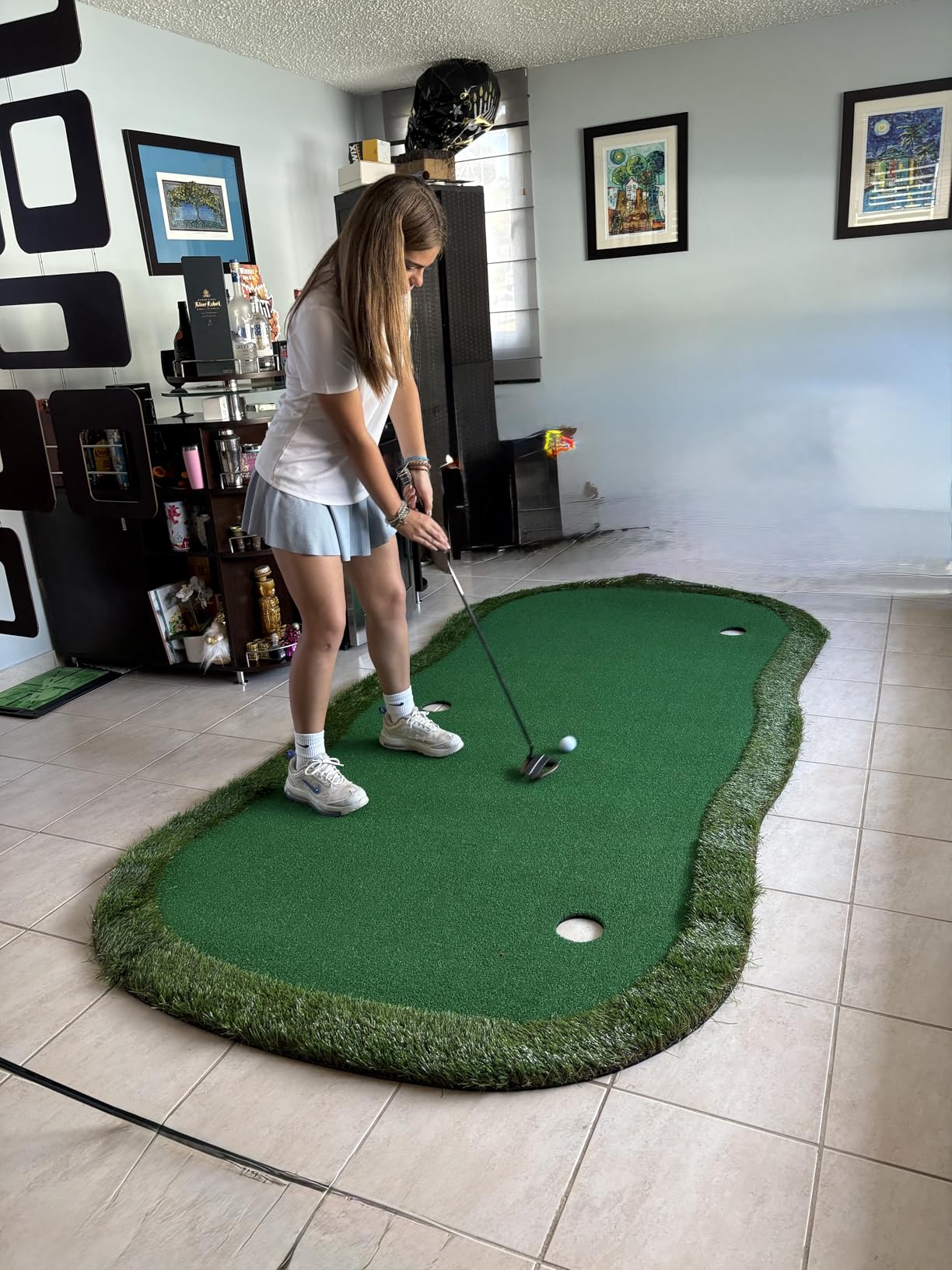 Golf Putting Green Indoor Outdoor Large Practice Putting Mat 5x10ft/5x12ft customer photo 1