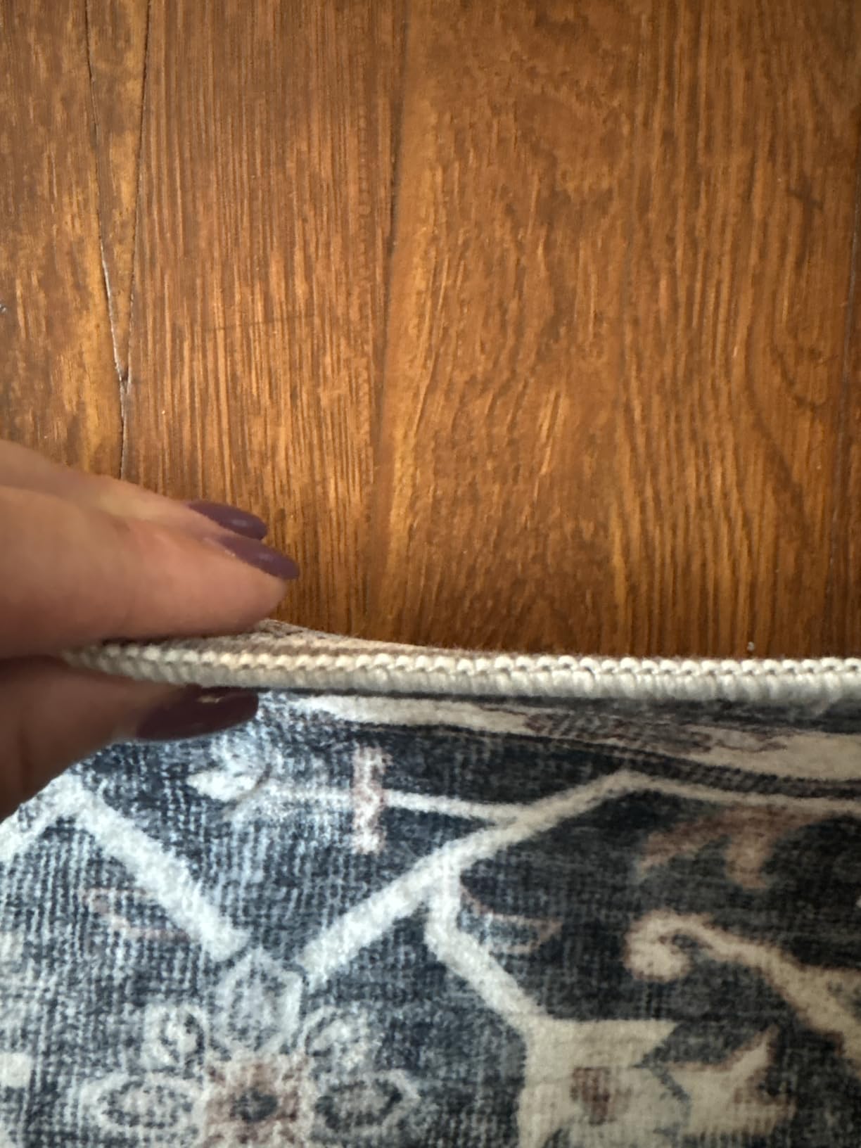 AMADA HOMEFURNISHING 8x10 Washable Area Rug, Low-Profile with Non-Slip Backing & Durable Edge Binding, Vintage Large Rugs for Living Room, Bedroom, Dining Room, Blue customer photo 1