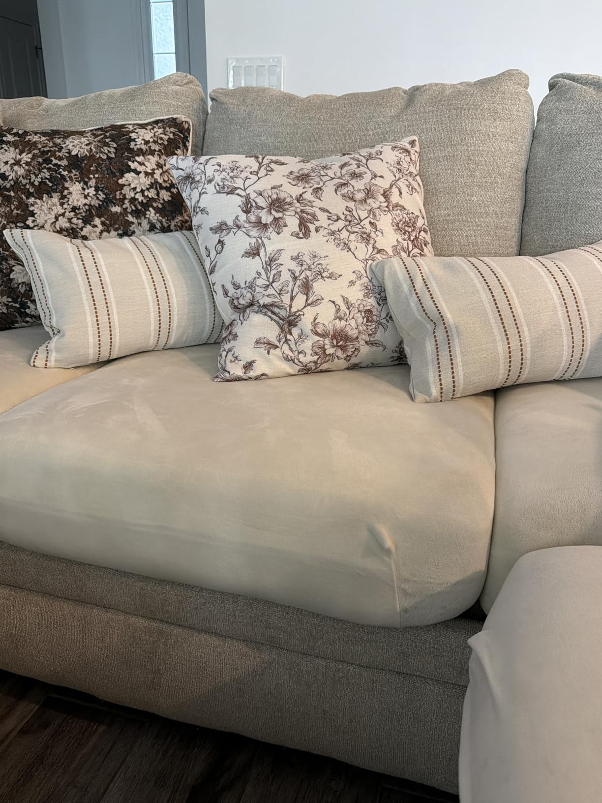 Hckot Lumbar Throw Pillow Covers 12x20 Set of 2 Striped Pillow Covers customer photo 2