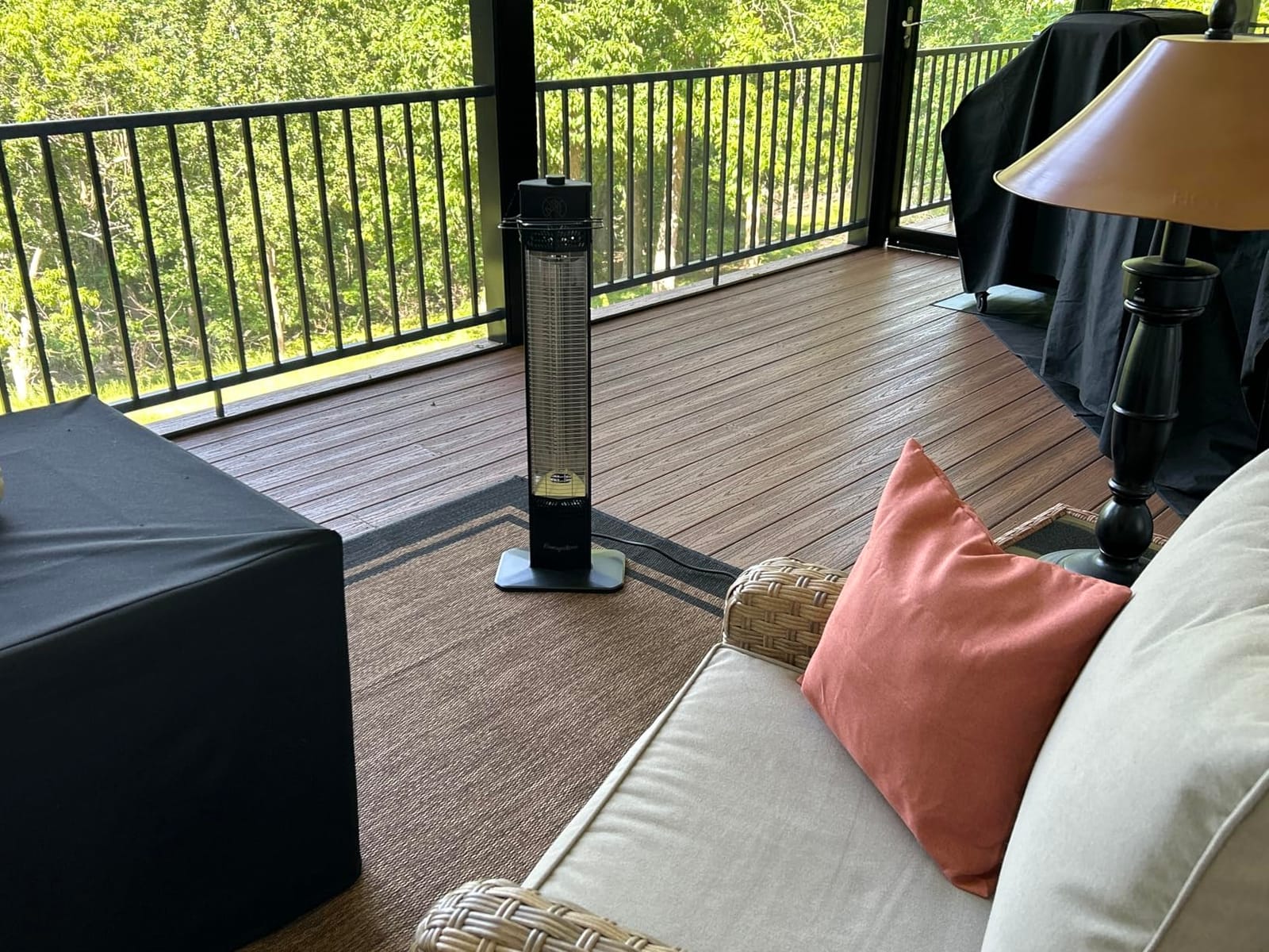 Encyclpo Patio Heater for Outdoor Use,1500W Infrared, 36 in Portable Tower Heater, 3 Levels, IPX5 Waterproof, Tip-Over&Overheat Protection for Garage, Indoor, Large Room, Backyard, Home customer photo 2