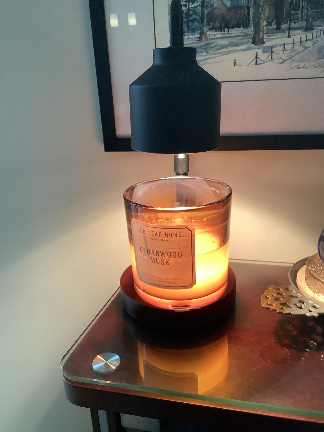 LISUNAR Electric Candle Warmer Lamp with Timer, Adjustable Height, 2 Bulbs customer photo 1